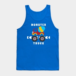 Vector illustration of monster truck with cartoon style. Tank Top